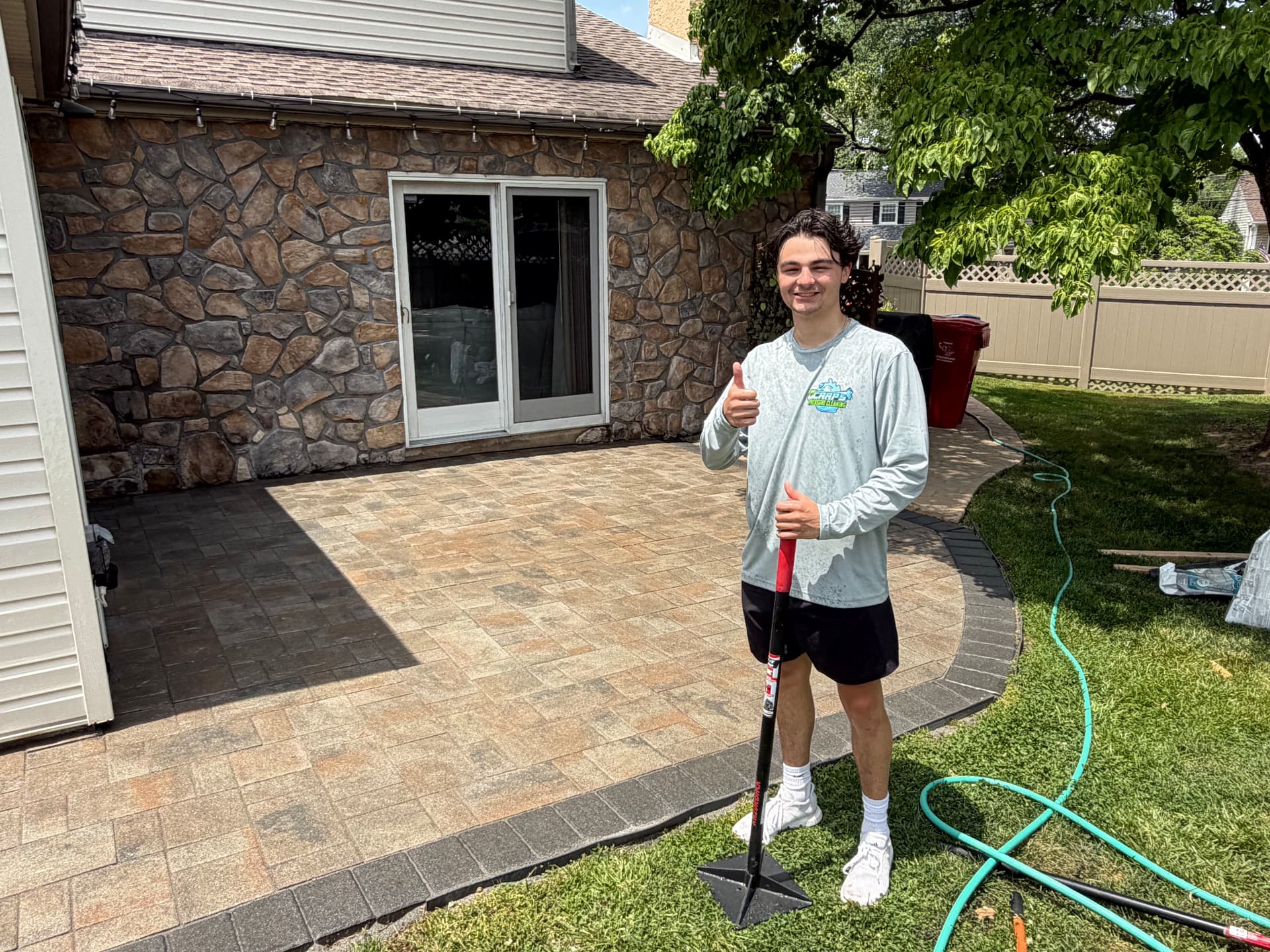 Patio Restoration Done Right - Clean Pavers, Happy Customer image